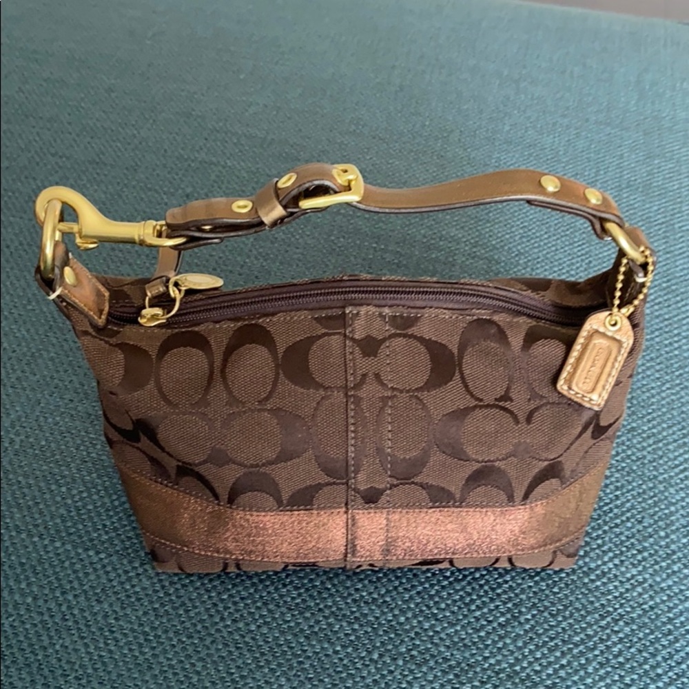 COACH vintage mini handbag in bronze/brown color
